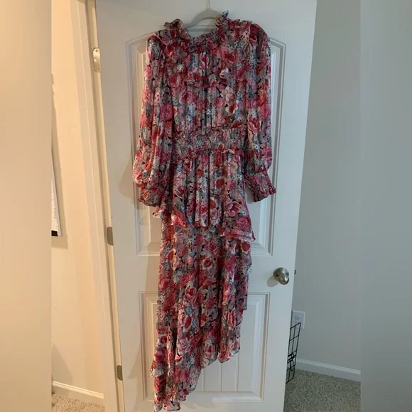 how to tie up a maxi dress Alora Tie-Up Back Maxi Dress Floral Pink